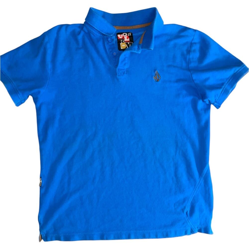 Volcom Vintage Skater Royal Blue Polo Shirt size Large